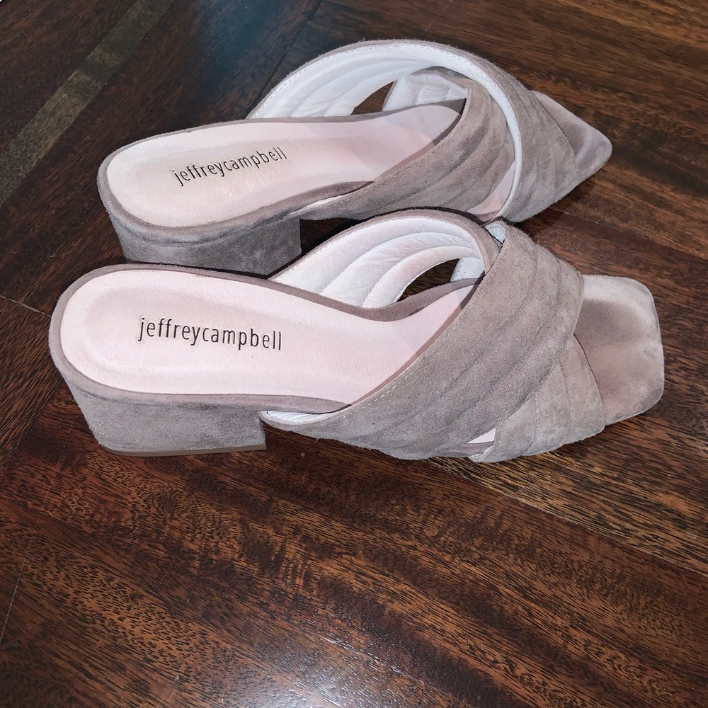 Jeffrey Campbell suede mules